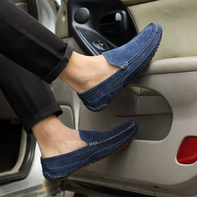 Mocassim Loafer de Camurca Masculino Solatte azul