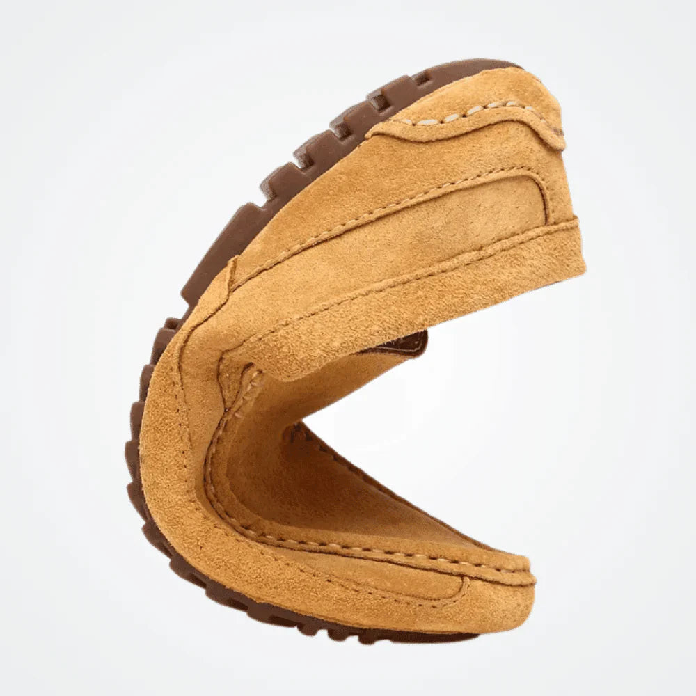 Mocassim Loafer de Camurca Masculino Solatte caramelo