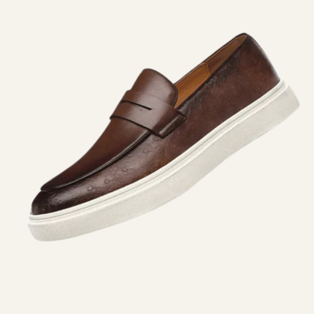 Mocassim de Couro Italiano Masculino Miliani Marrom