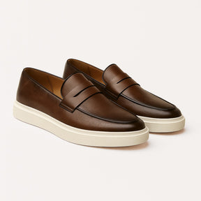 Mocassim de Couro Italiano Masculino Miliani Marrom