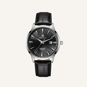 Pablo Raez Genuine Leather Watch Black
