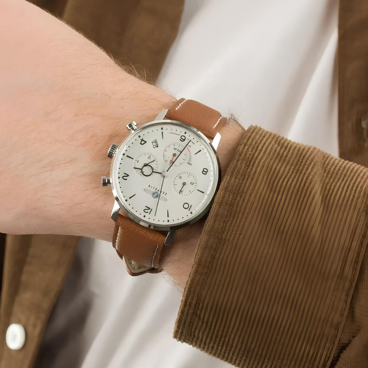 Relógio Masculino Zeppelin branco 100 Anos – Cronógrafo