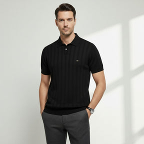 Camisa Polo Masculina Listrada Romero preto