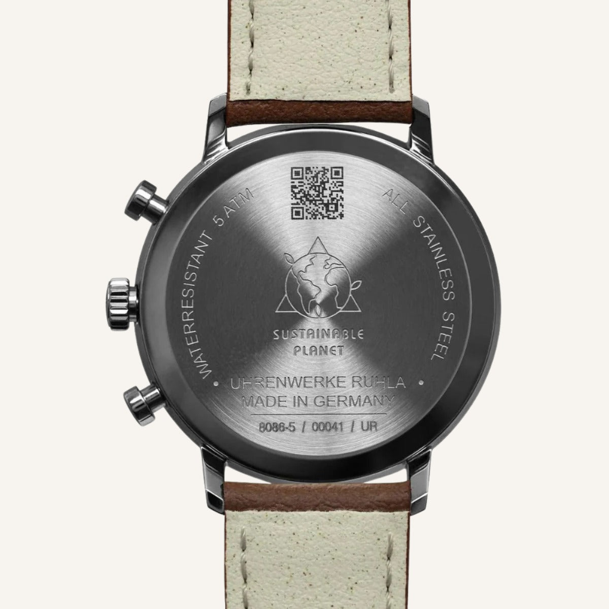 Relogio Masculino Zeppelin branco 100 Anos Pulseira marrom – Cronógrafo