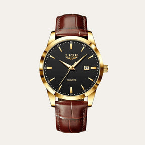 Relogio Masculino de Couro Old Money Santerro Marrom e preto