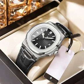 Relogio de Couro Preto Luxe Civano 