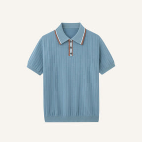 Ribbed Polo Shirt Loreanni LIGHT BLUE