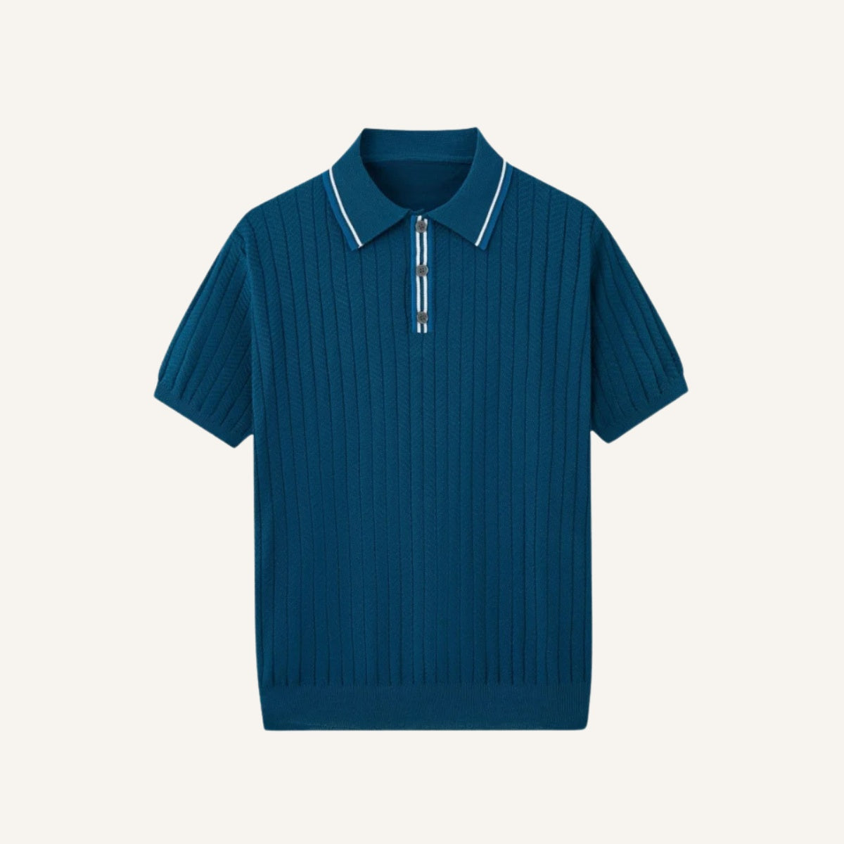 Ribbed Polo Shirt Loreanni navy BLUE
