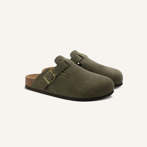 Sandalia Clog de Camurça Portofino bege