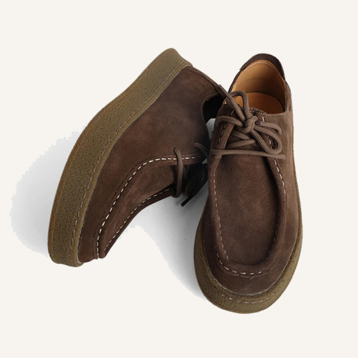 Sapato de Camurca Premium Sola Alta Craffito Marrom