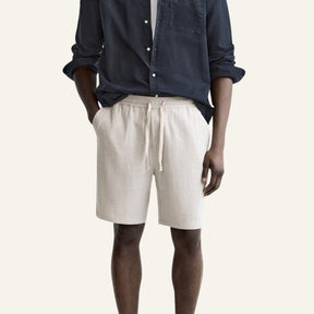 Short Masculino de Linho Old Money Milford Bege