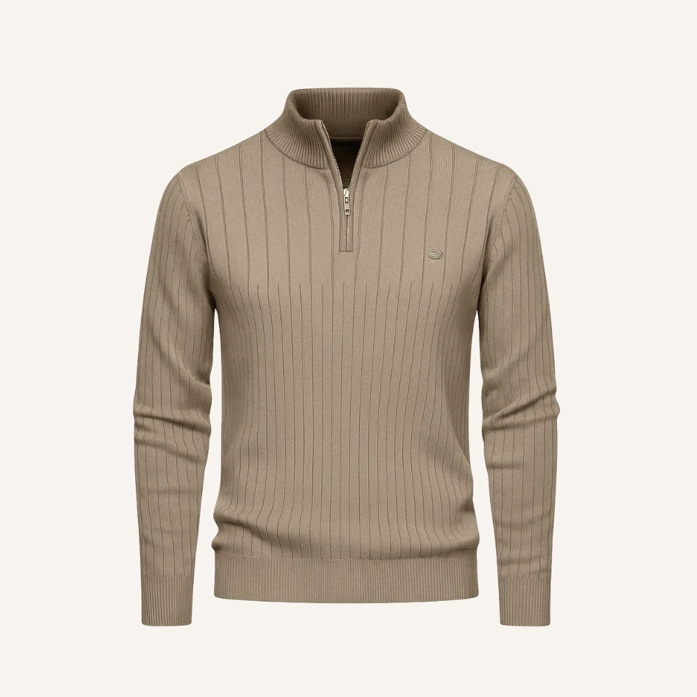 Sueter Masculino Gola Alta com Ziper Verri bege