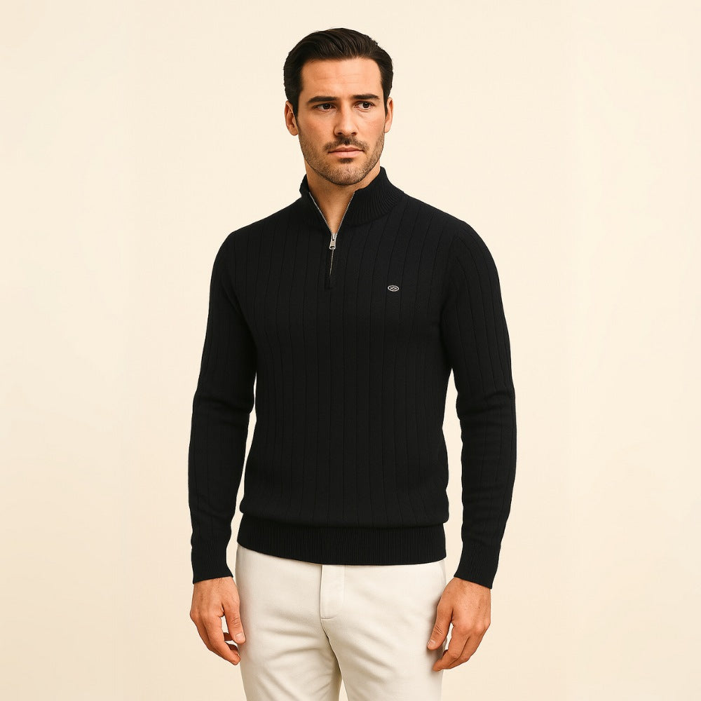 Sueter Masculino Gola Alta com Ziper Verri preto