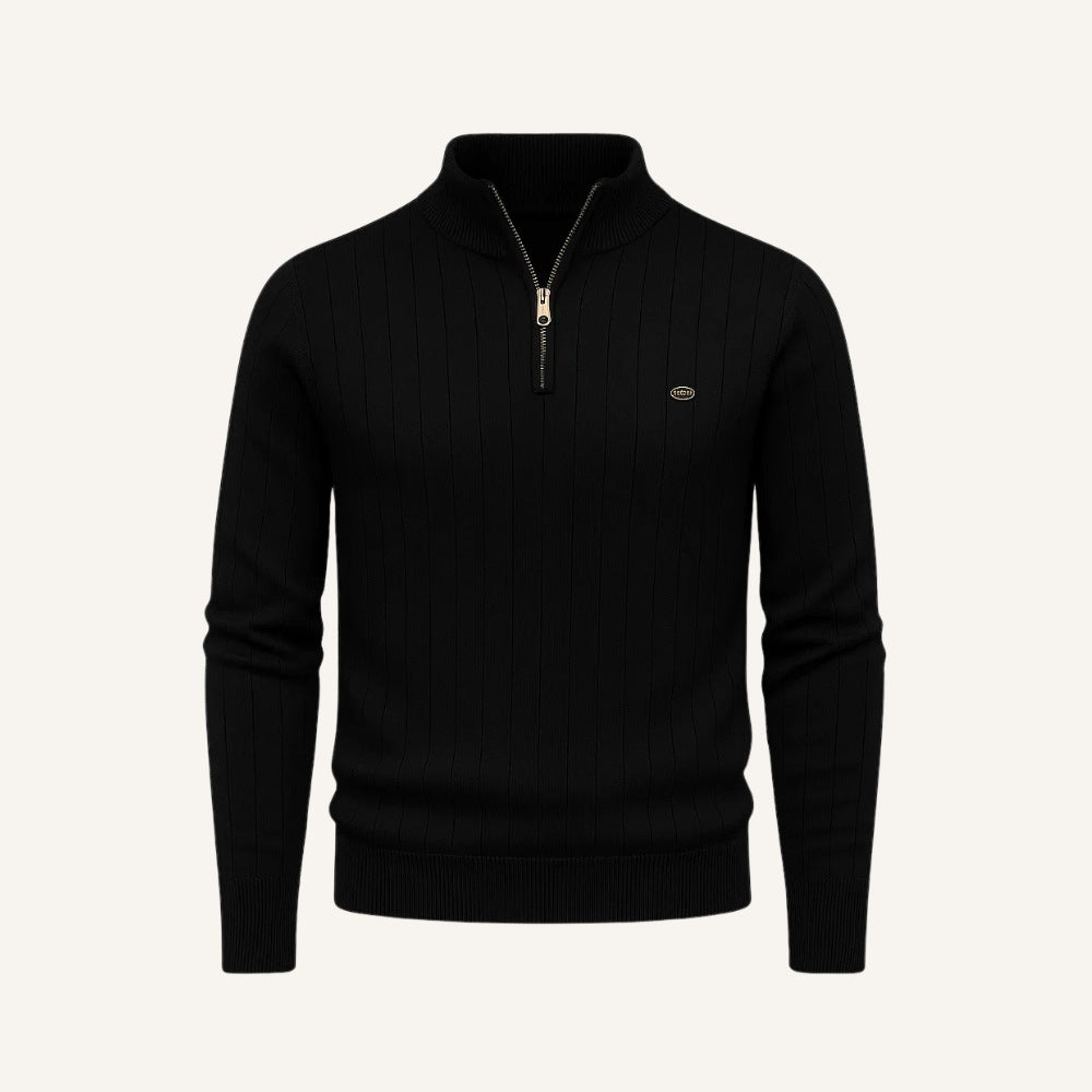 Sueter Masculino Gola Alta com Ziper Verri preto