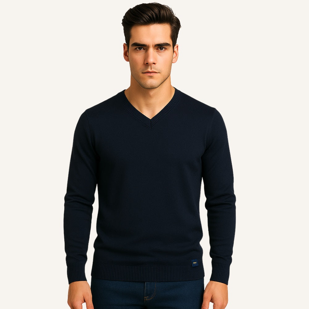 Sueter Masculino Gola V Pesson Lior Azul Marinho
