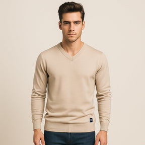 Sueter Masculino Gola V Pesson Lior Bege