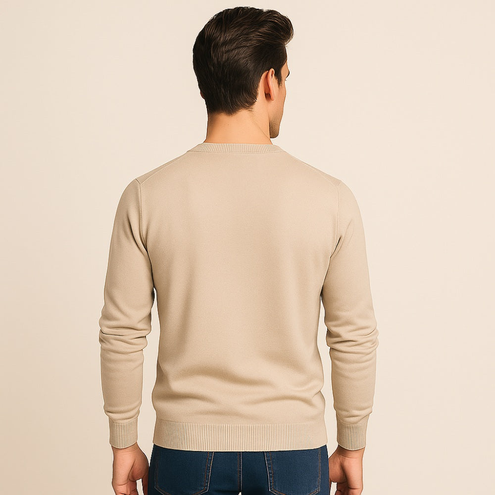 Sueter Masculino Gola V Pesson Lior Bege