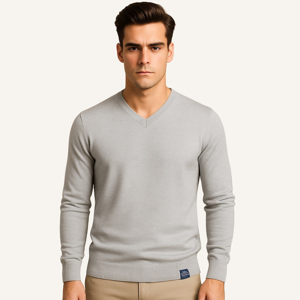 Sueter Masculino Gola V Pesson Lior Cinza