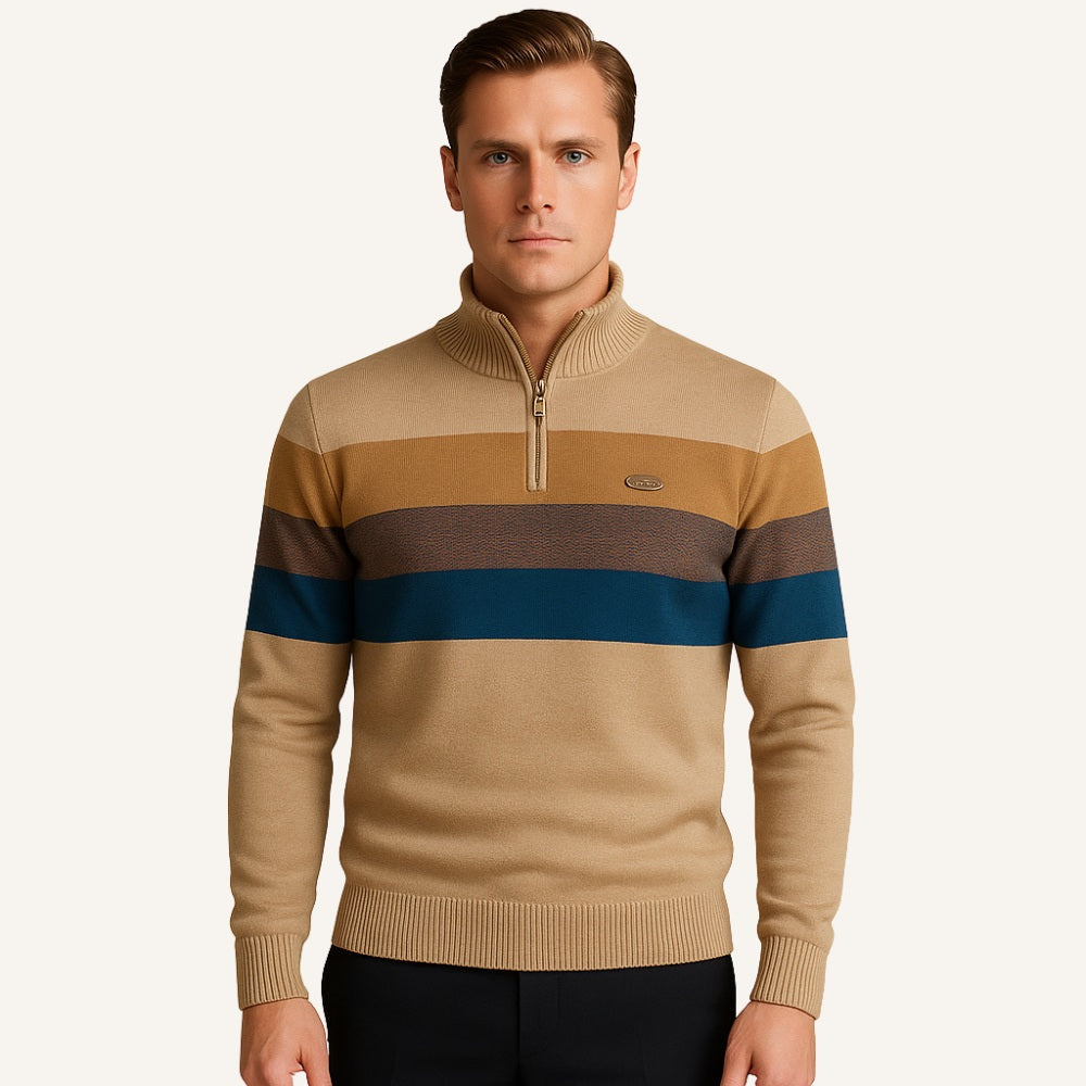 Sueter Masculino Meio Ziper Pesson Avelin Bege