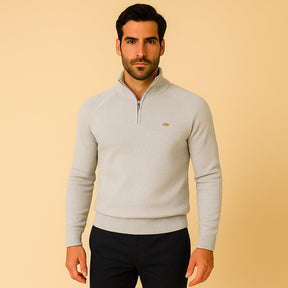 Suéter Masculino Meio Zíper Pesson Signature Cinza