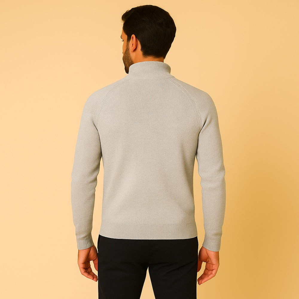 Suetér Masculino Meio Zíper Pesson Signature Cinza