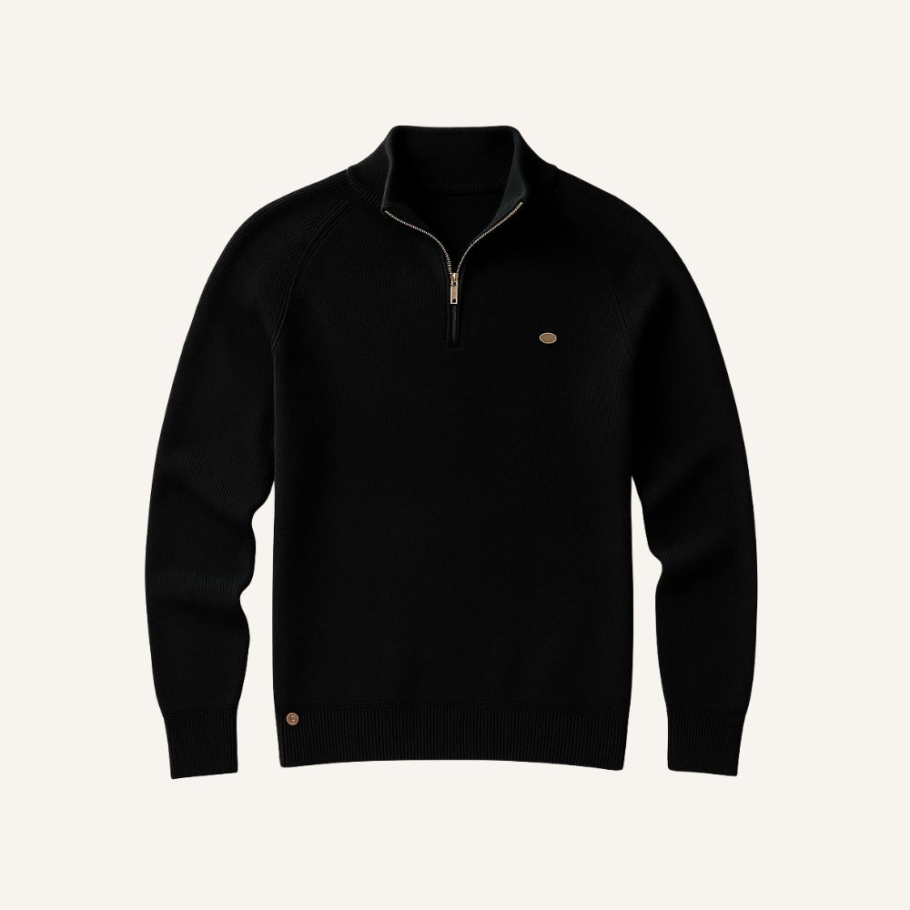 Suéter Masculino Meio Zíper Pesson Signature Preto