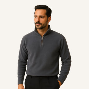 Suéter Masculino Meio Zíper Piemonte Cinza Escuro