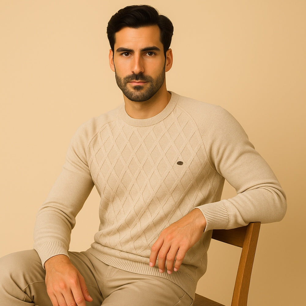 Suéter Masculino Pesson Classic Bege