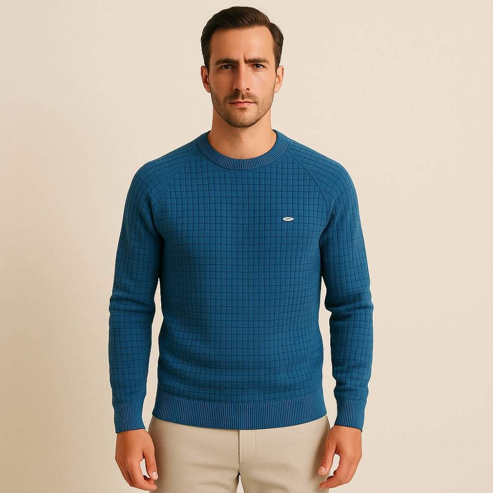 Sueter Masculino Pesson Nollan Texturizado Azul