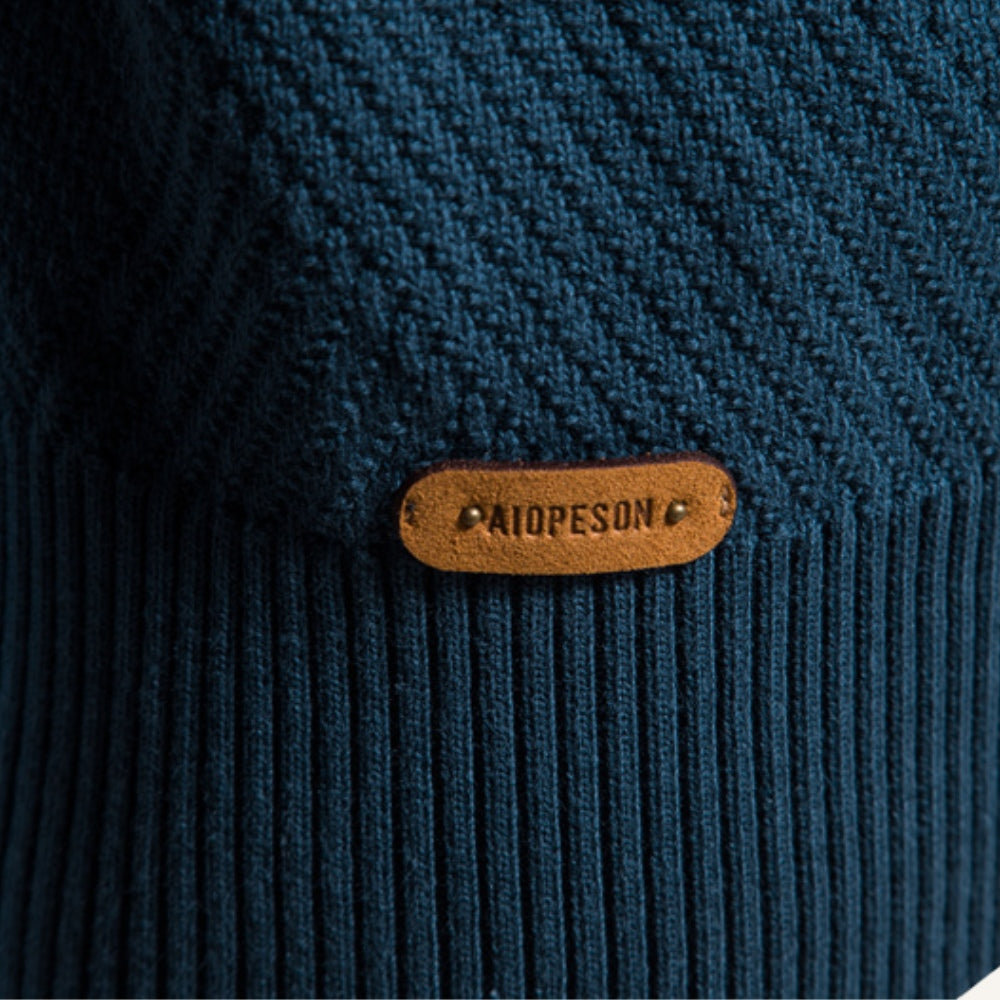 Sueter Masculino com Ziper Pesson Arno Azul Ciano