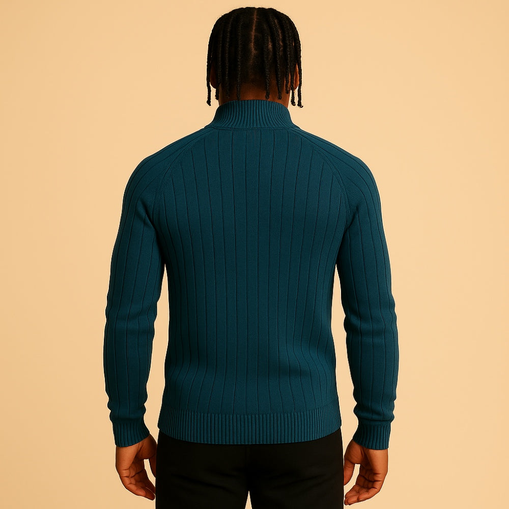 Sueter Masculino com Ziper Pesson Arno Azul Ciano