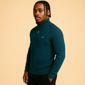 Sueter Masculino com Ziper Pesson Arno Azul Ciano