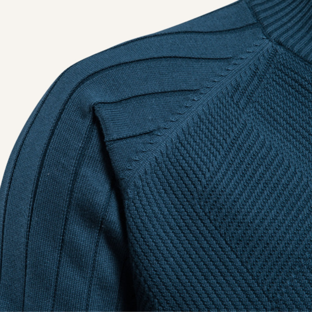Sueter Masculino com Ziper Pesson Arno Azul Ciano