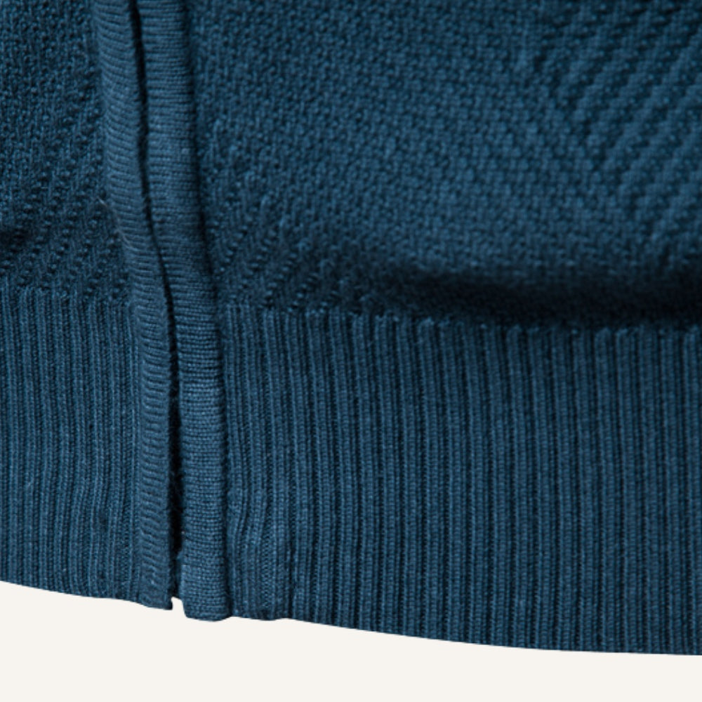 Sueter Masculino com Ziper Pesson Arno Azul Ciano