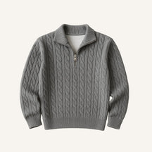 Sueter Masculino de Trico Gola Alta Meio Ziper Fontaine cinza