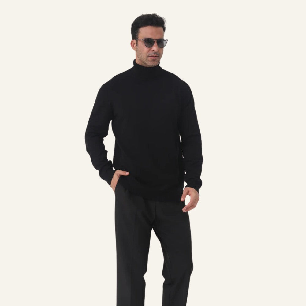 Sueter Pulover Masculino de Gola Alta Milani Preto