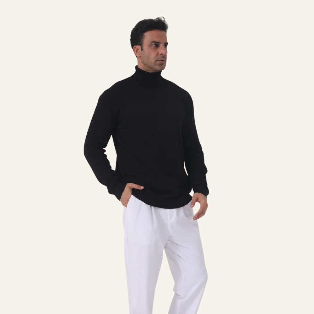 Sueter Pulover Masculino de Gola Alta Milani Preto