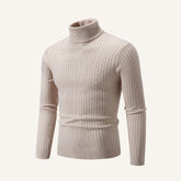 Sueter Pulover Masculino de Gola Alta Rizzo bege