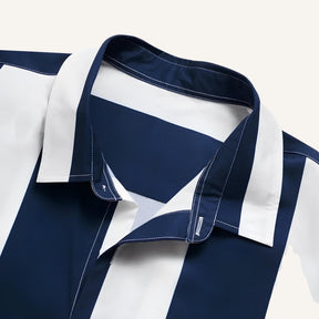 Tecido Camisa Masculina Listrada Azul Verza
