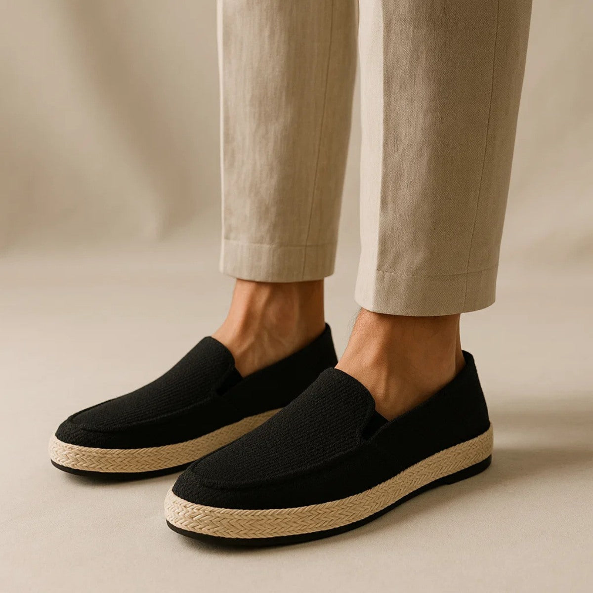 Tenis loafer Tramado Slip On Masculino Nattuli preto