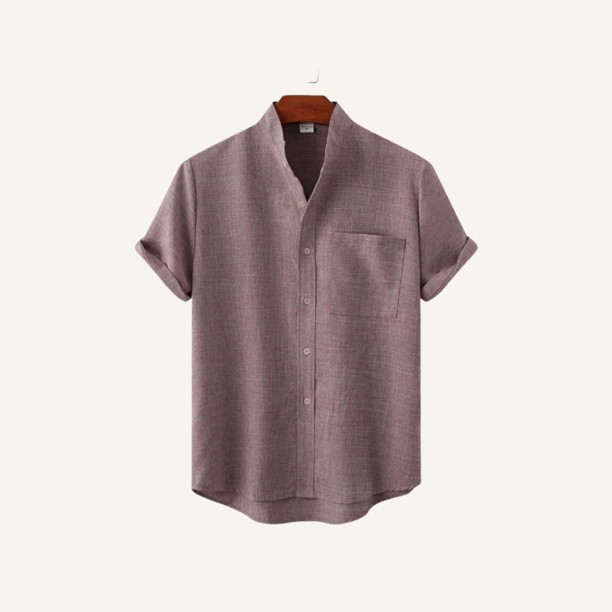 Camisa lisa de linho Beaumont com bolso frontal roxo