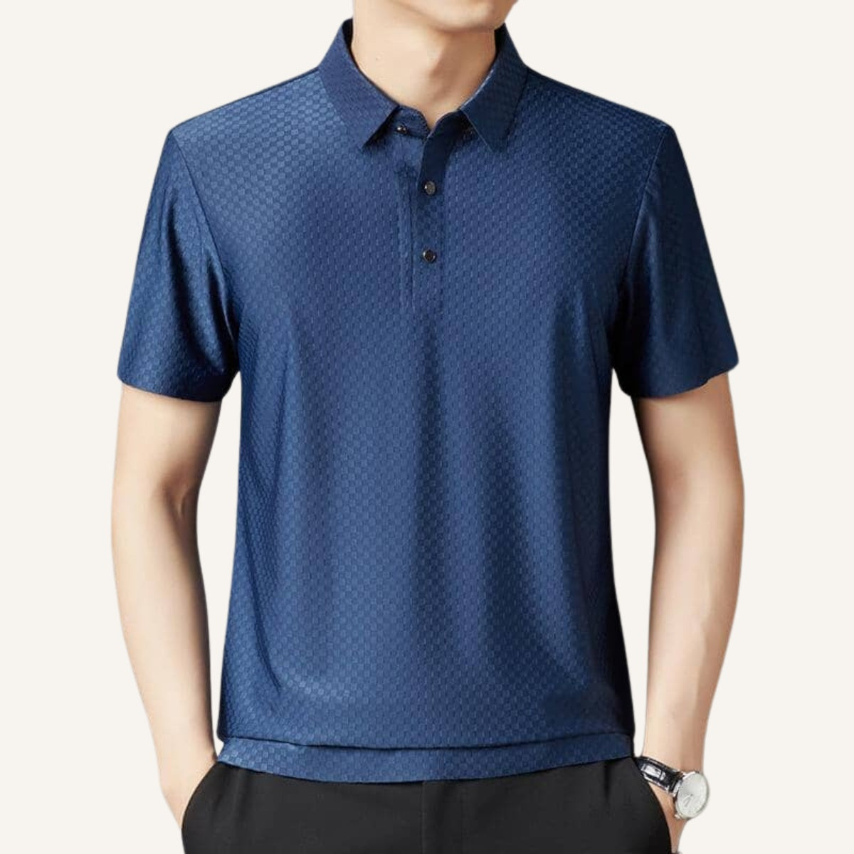 camisa polo nylon masculina hilton azul