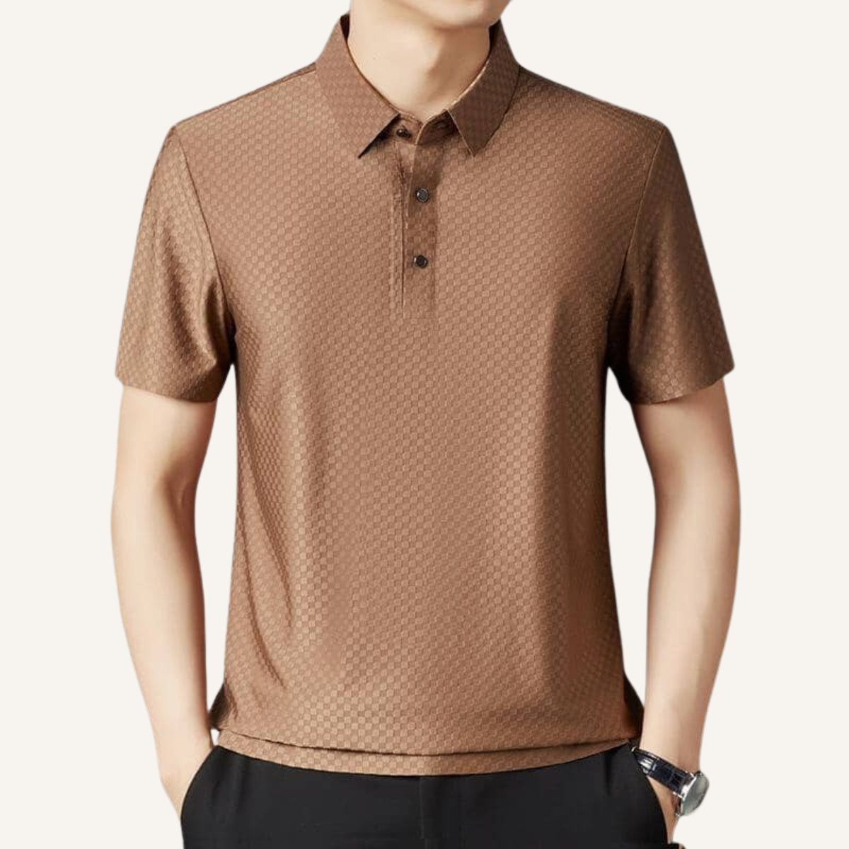 camisa polo nylon masculina hilton marrom