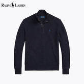 RL Mesh-Knit Cotton Quarter-Zip Sweater